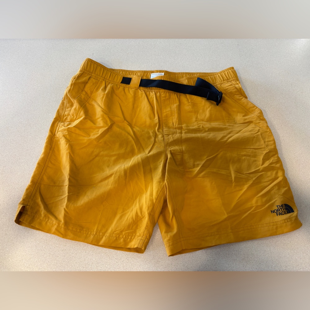 The North Face Mustard Yellow Shorts with Black Belt